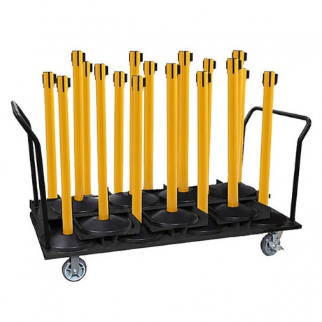 18 Post Vertical Storage Cart for Queue Barriers